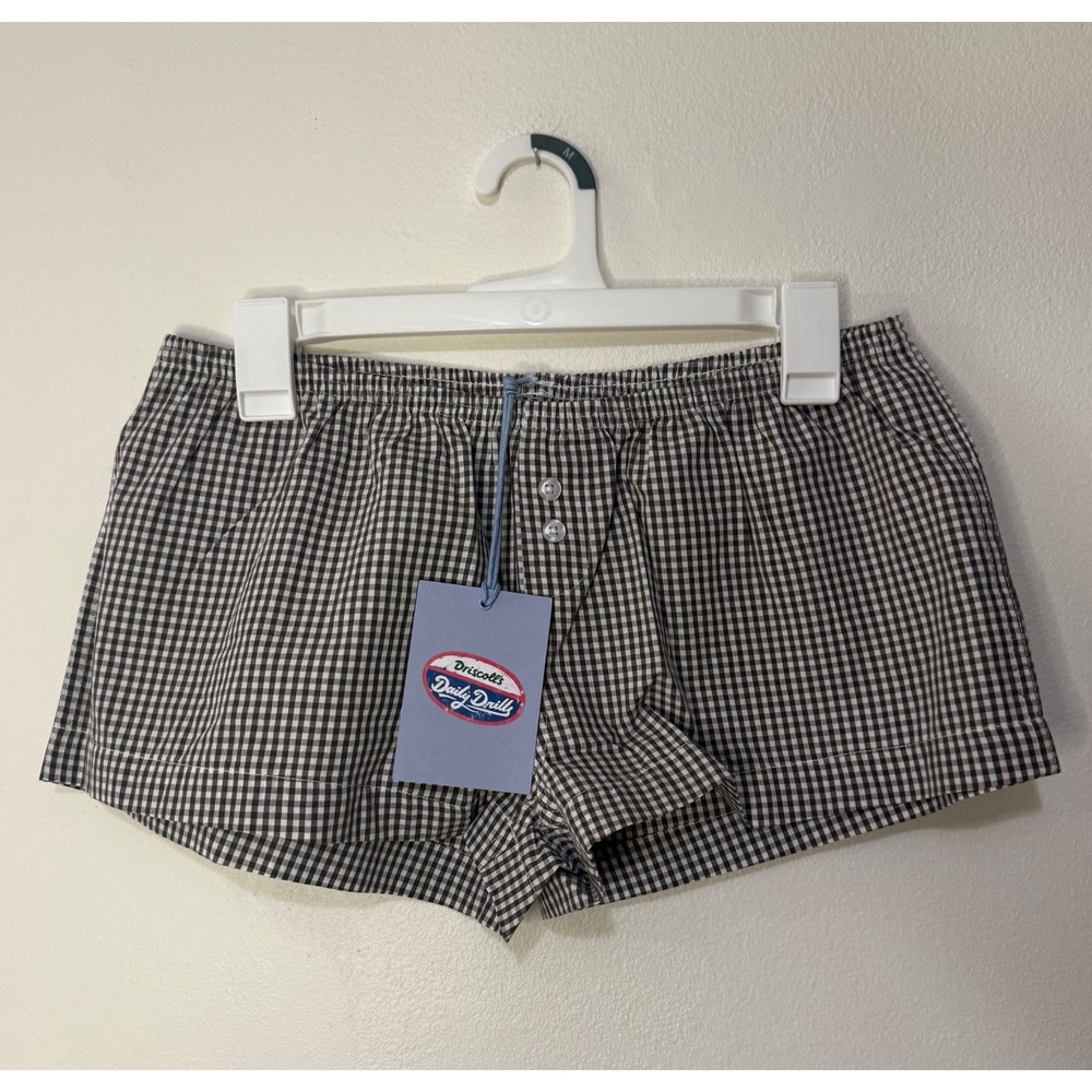 Daily Drills Gingham Micro Shorts Mocha Size XS/S NWT
